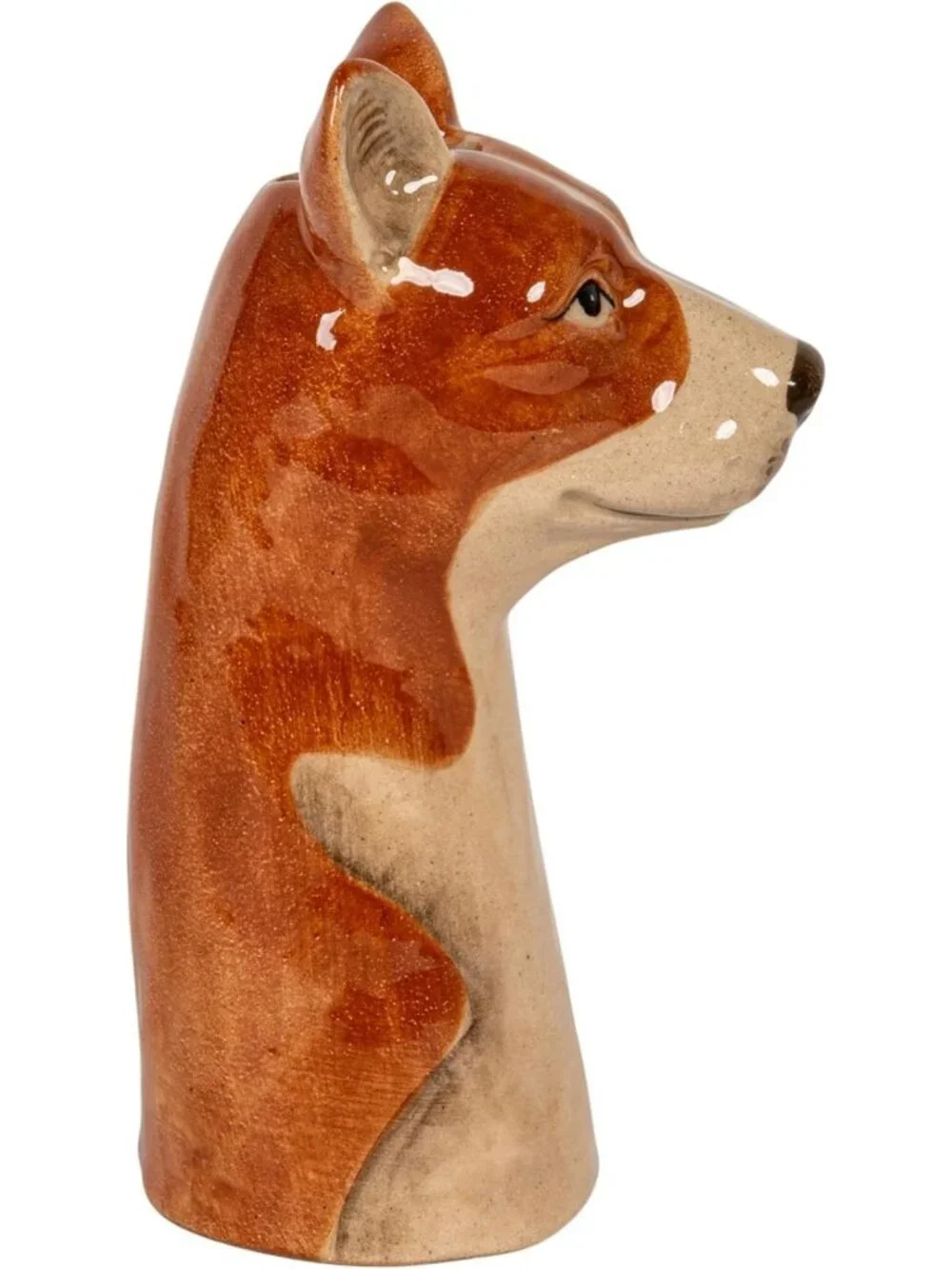 Hand-Painted 4-Piece Stoneware Dog Head Vase Set | Colorful Home Decor Accent